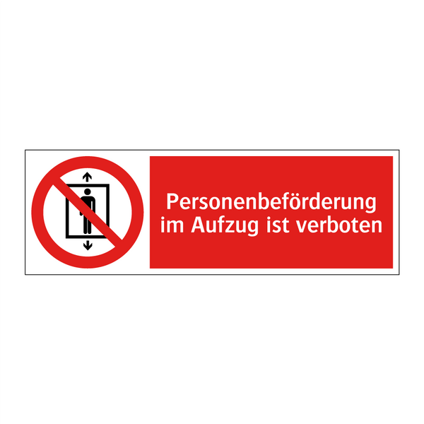 Personenbeförderung im Aufzug ist verboten