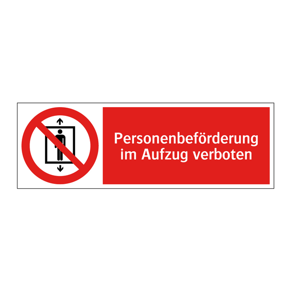 Personenbeförderung im Aufzug verboten