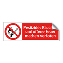 Pestizide: Rauchen und offene Feuer machen verboten