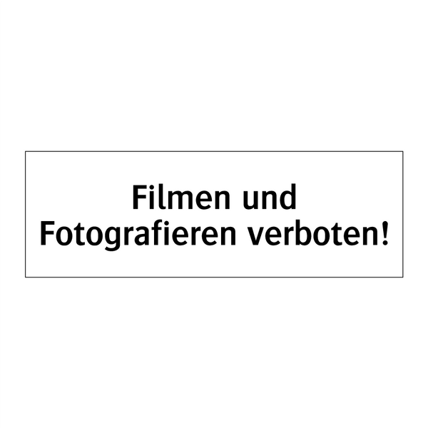 Filmen und Fotografieren verboten!