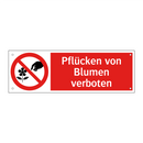 Pflücken von Blumen verboten