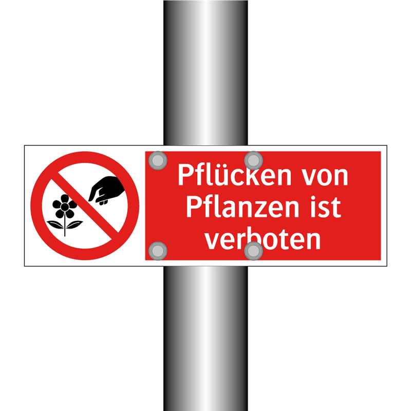 Pflücken von Pflanzen ist verboten