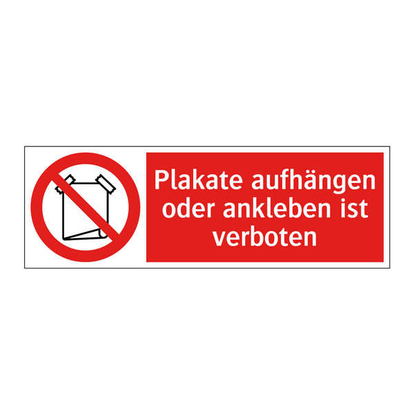 Plakate aufhängen oder ankleben ist verboten