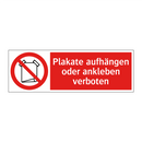 Plakate aufhängen oder ankleben verboten