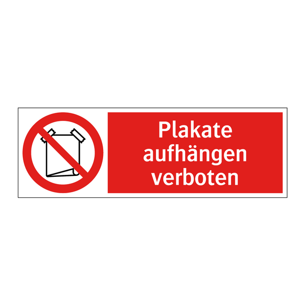 Plakate aufhängen verboten