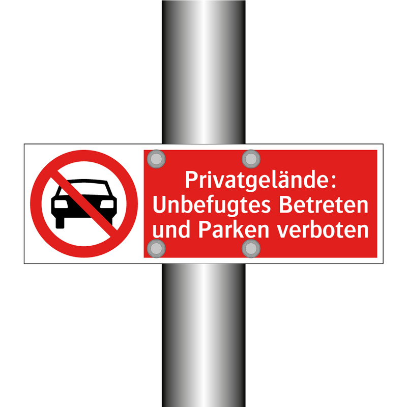 Privatgelände: Unbefugtes Betreten und Parken verboten