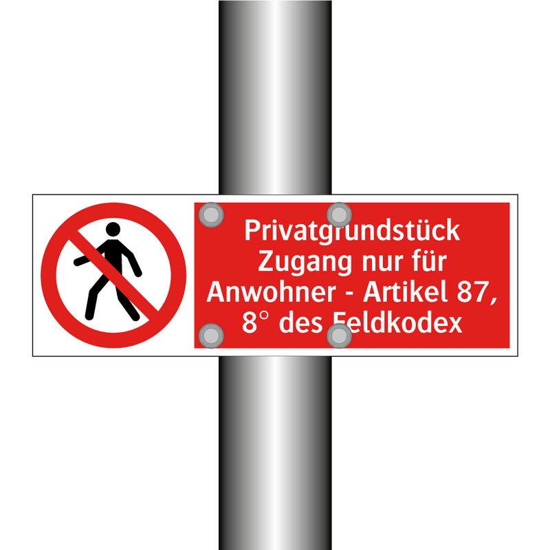Privatgrundstück Zugang nur für Anwohner - Artikel 87, 8° des Feldkodex