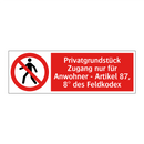 Privatgrundstück Zugang nur für Anwohner - Artikel 87, 8° des Feldkodex
