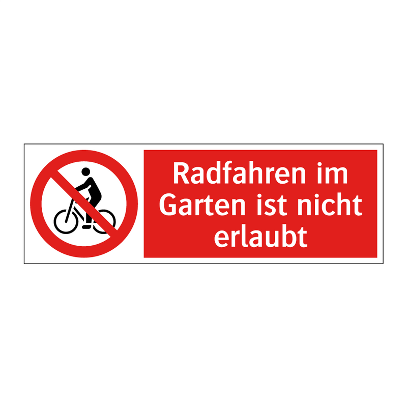 Radfahren im Garten ist nicht erlaubt