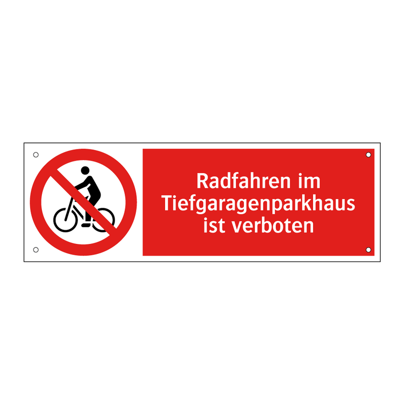 Radfahren im Tiefgaragenparkhaus ist verboten