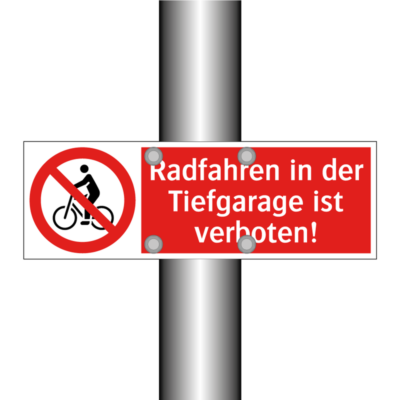Radfahren in der Tiefgarage ist verboten!
