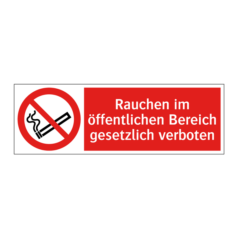 Rauchen im öffentlichen Bereich gesetzlich verboten