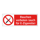 Rauchen verboten (auch für E-Zigarette)