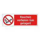 Rauchen verboten Gas gelagert
