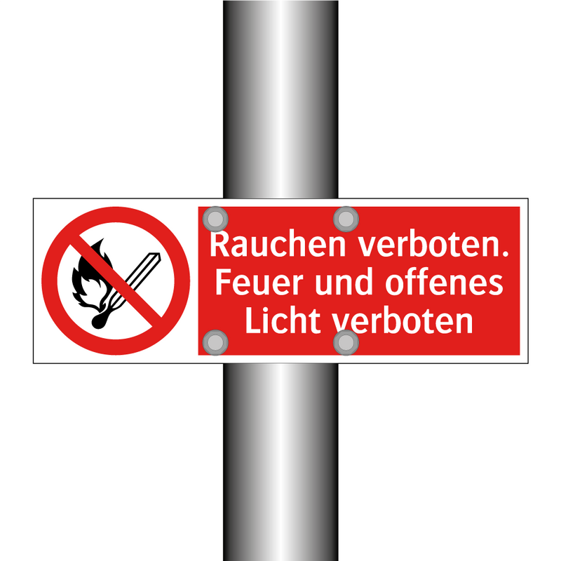 Rauchen verboten. Feuer und offenes Licht verboten