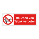 Rauchen von Tabak verboten