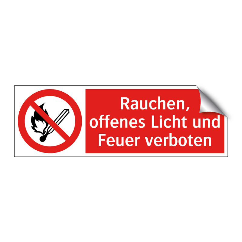 Rauchen, offenes Licht und Feuer verboten