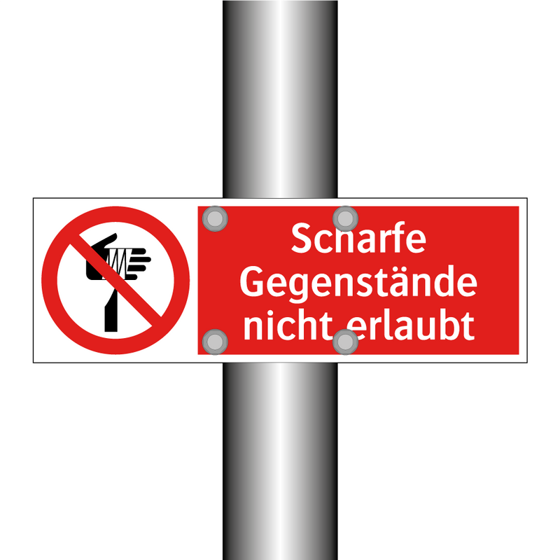 Scharfe Gegenstände nicht erlaubt