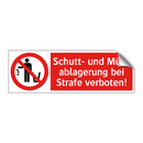 Schutt- und Müll- ablagerung bei Strafe verboten!