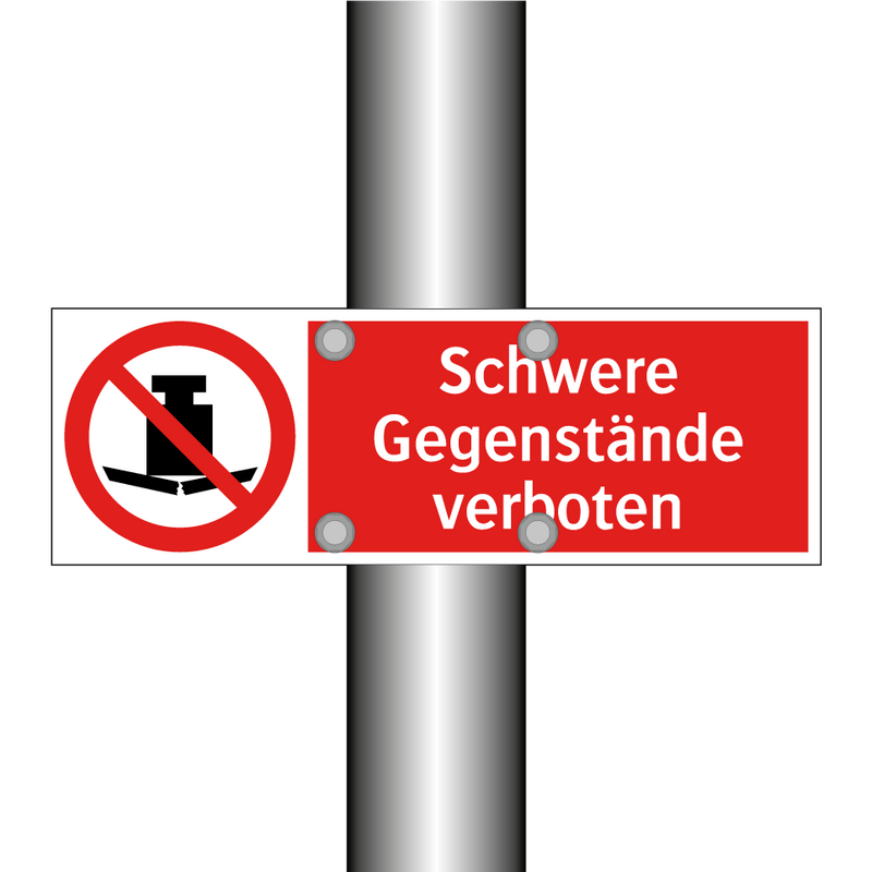 Schwere Gegenstände verboten