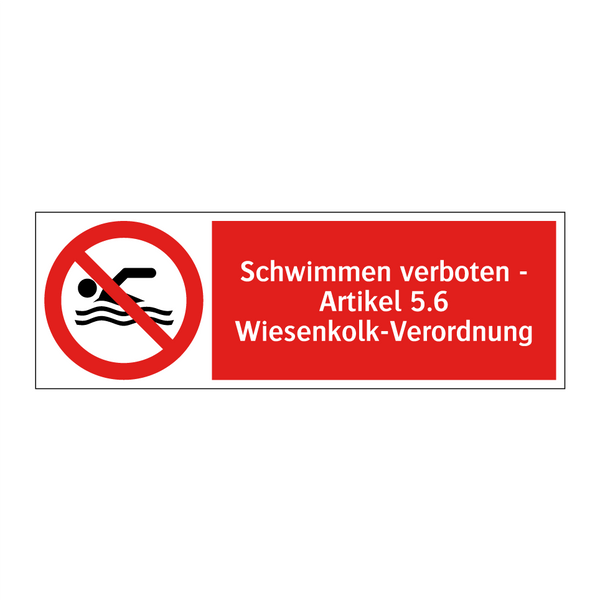 Schwimmen verboten - Artikel 5.6 Wiesenkolk-Verordnung