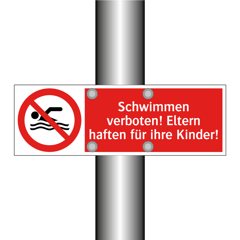Schwimmen verboten! Eltern haften für ihre Kinder!