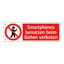 Smartphones benutzen beim Gehen verboten