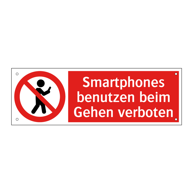 Smartphones benutzen beim Gehen verboten
