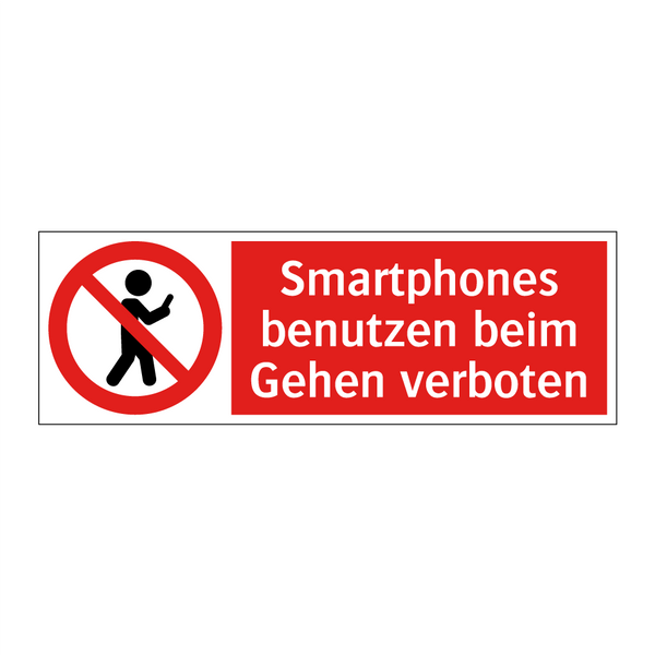 Smartphones benutzen beim Gehen verboten