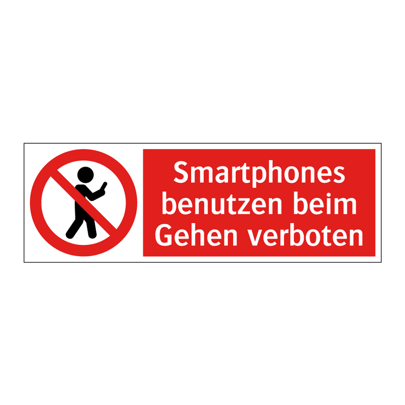 Smartphones benutzen beim Gehen verboten