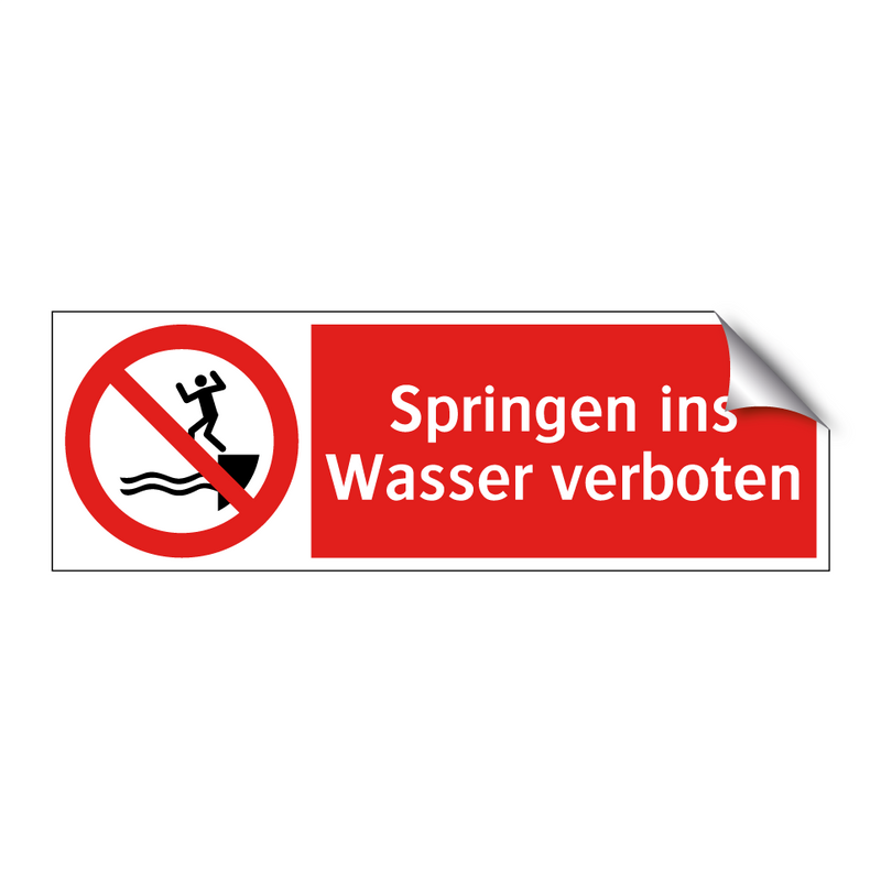 Springen ins Wasser verboten