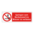 Springen vom Beckenrand ins Wasser ist verboten