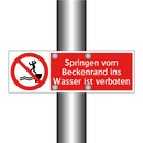 Springen vom Beckenrand ins Wasser ist verboten