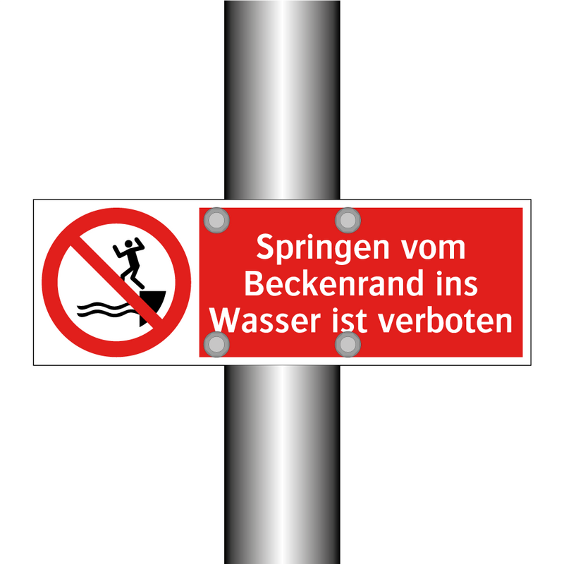 Springen vom Beckenrand ins Wasser ist verboten