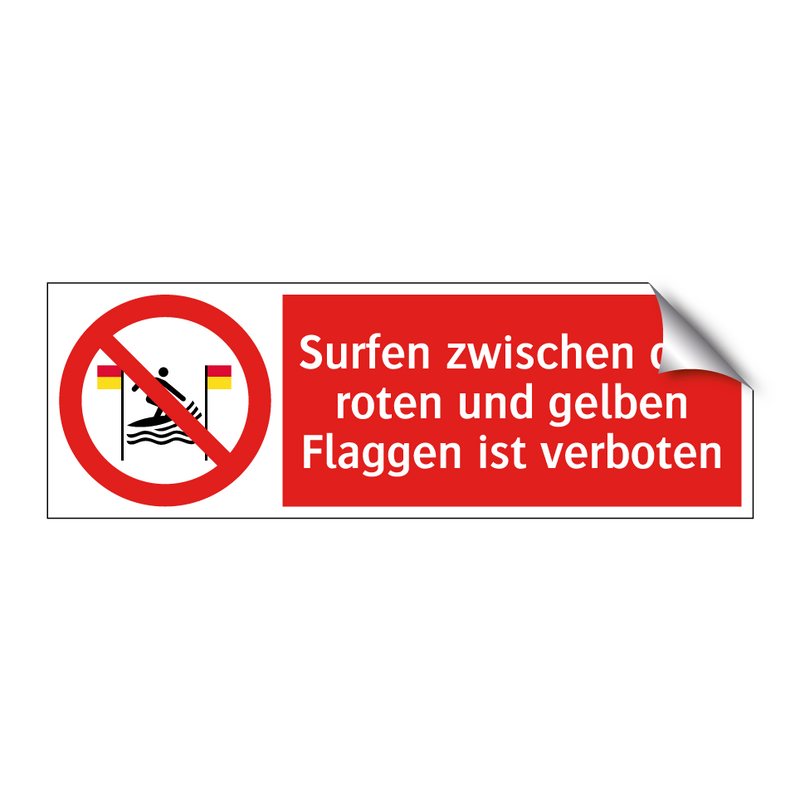 Surfen zwischen den roten und gelben Flaggen ist verboten