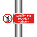 Säubern mit Druckluft verboten