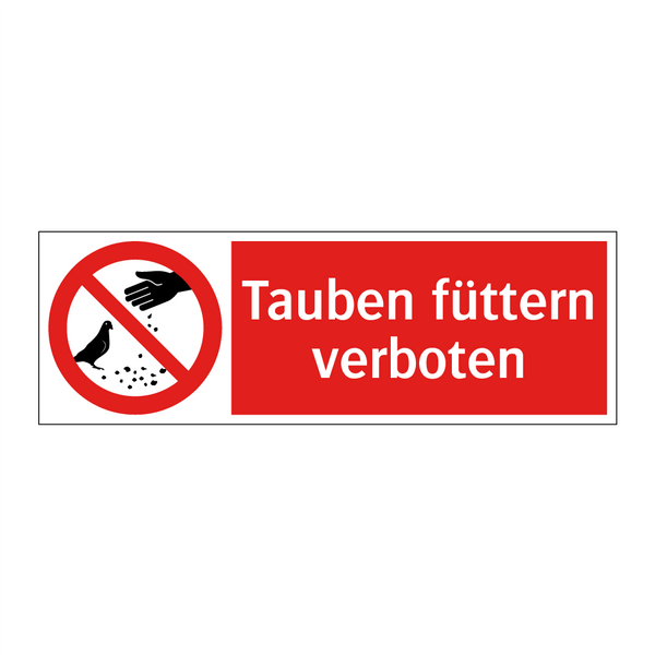 Tauben füttern verboten