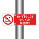 Tiefe 80-125 cm. Kein Tauchen