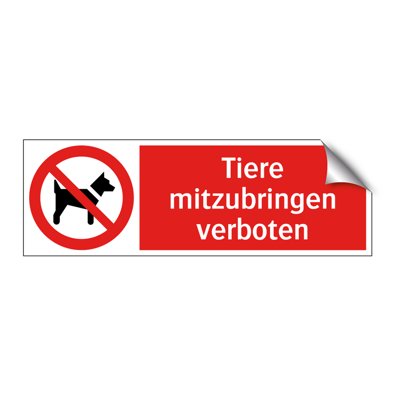 Tiere mitzubringen verboten