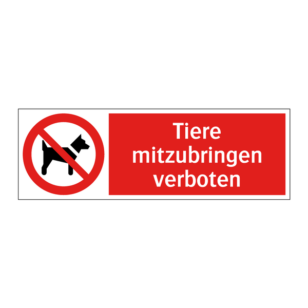 Tiere mitzubringen verboten
