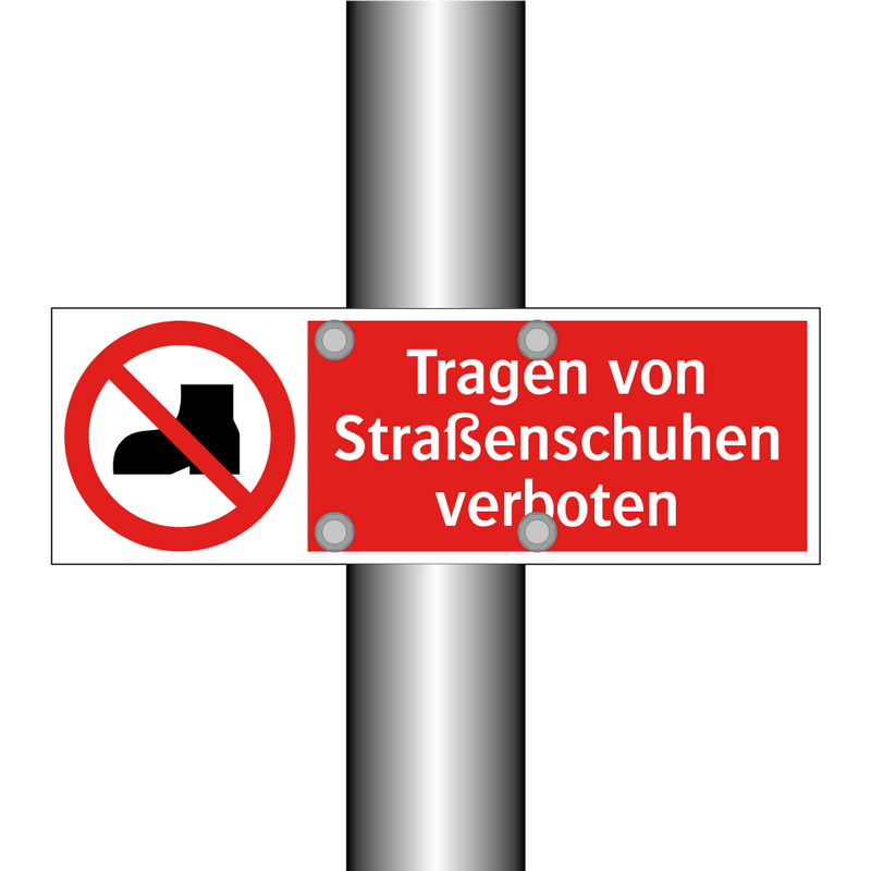 Tragen von Straßenschuhen verboten
