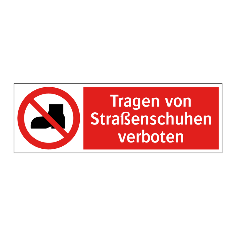 Tragen von Straßenschuhen verboten