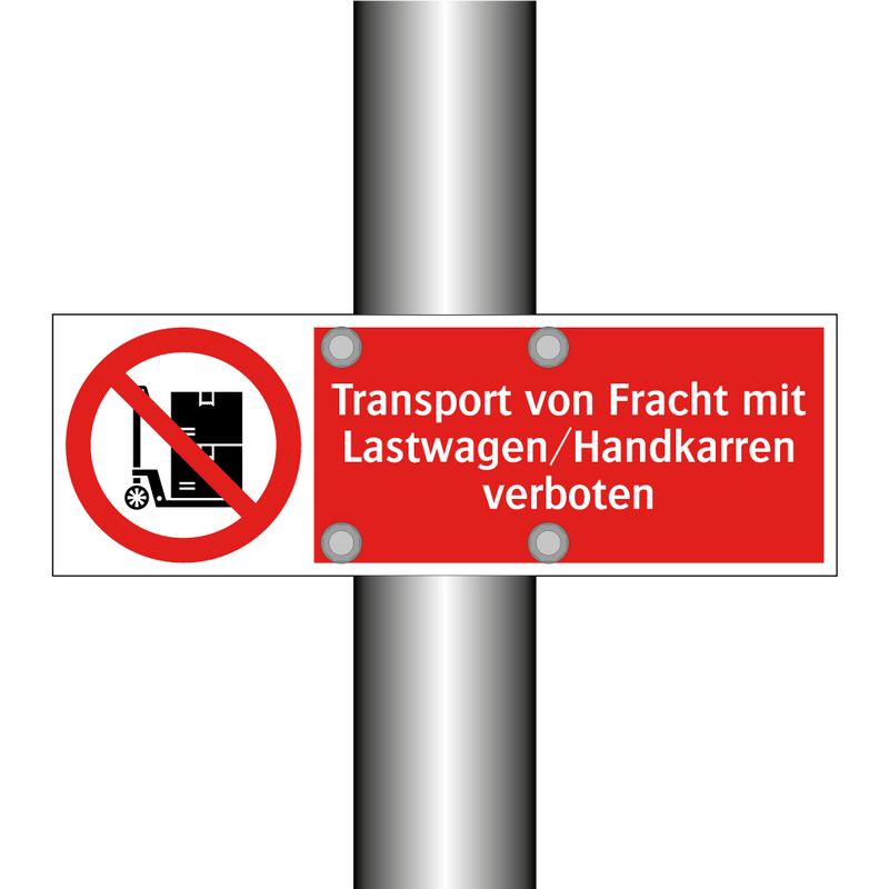 Transport von Fracht mit Lastwagen/Handkarren verboten