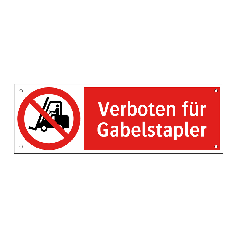 Verboten für Gabelstapler