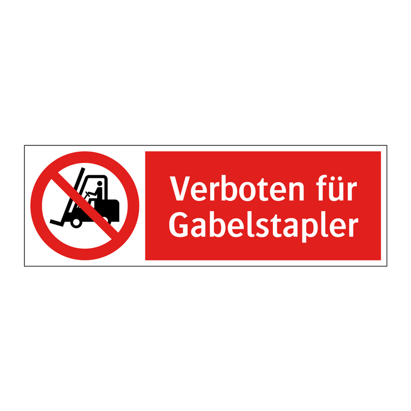 Verboten für Gabelstapler