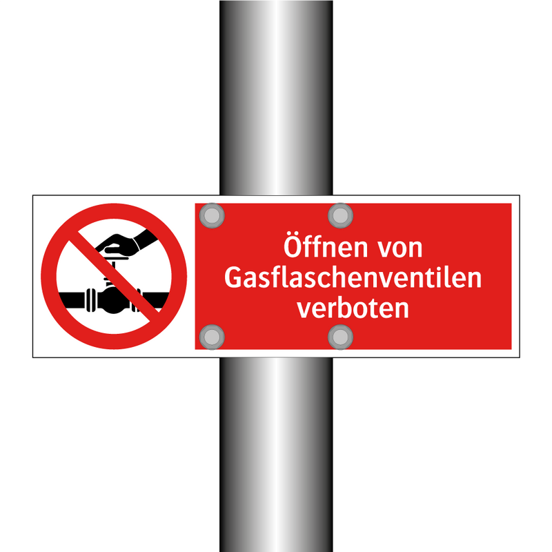 Öffnen von Gasflaschenventilen verboten