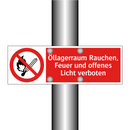 Öllagerraum Rauchen, Feuer und offenes Licht verboten