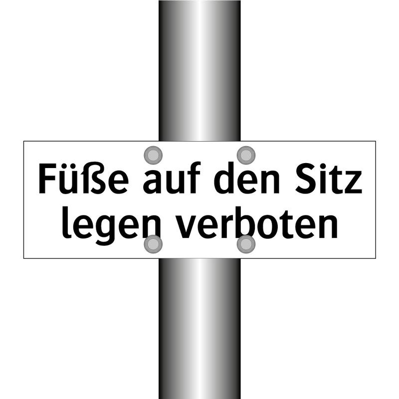 Füße auf den Sitz legen verboten