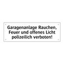Garagenanlage Rauchen, Feuer und offenes Licht polizeilich verboten!