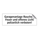 Garagenanlage Rauchen, Feuer und offenes Licht polizeilich verboten!